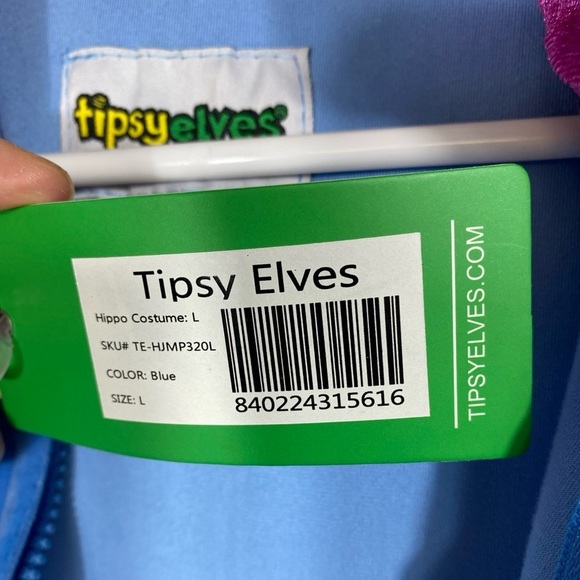 Tipsy Elves Hippo Costume Full Zip Onesie Size Large - Picture 13 of 13